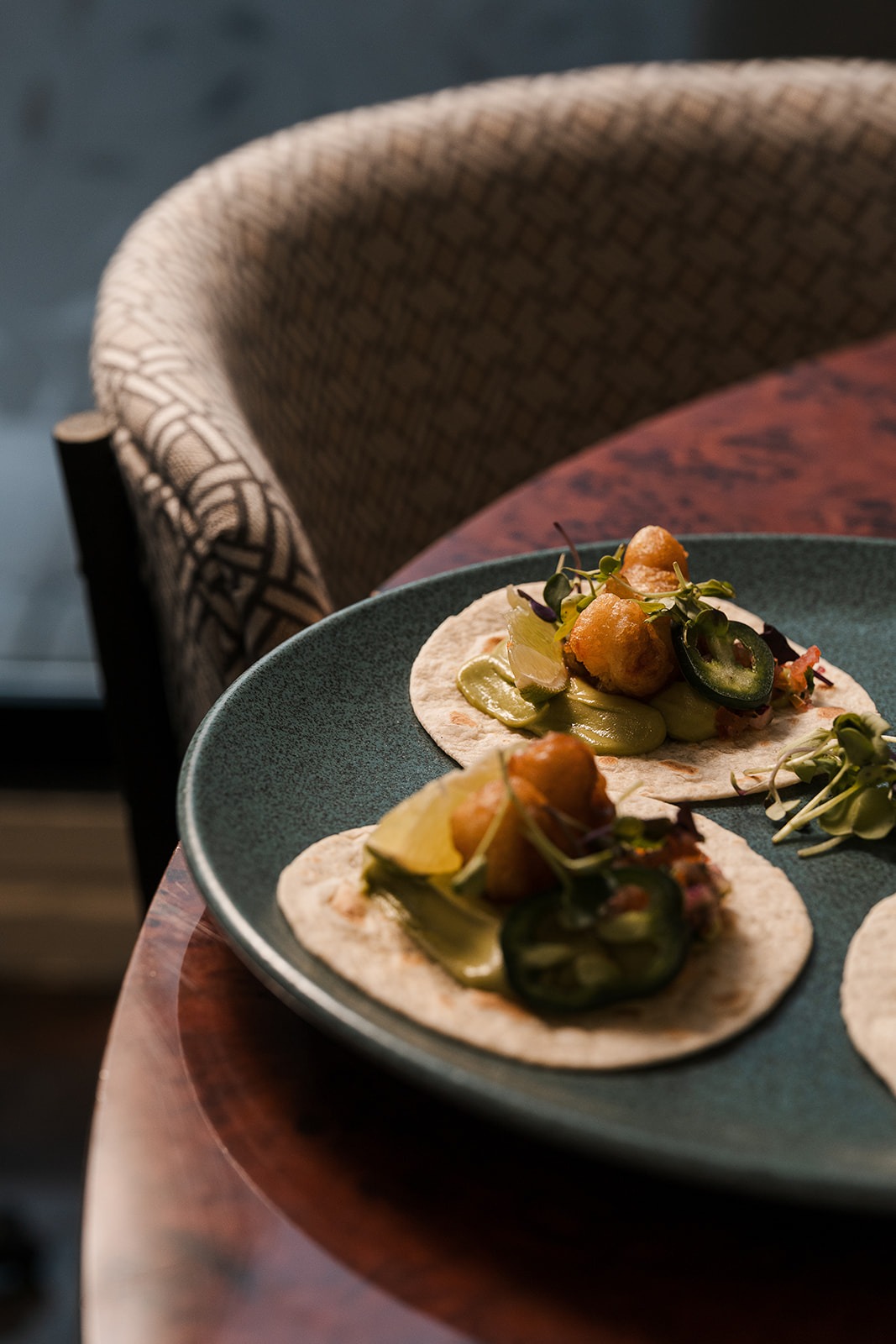 Tacos de Gambón en Tempura